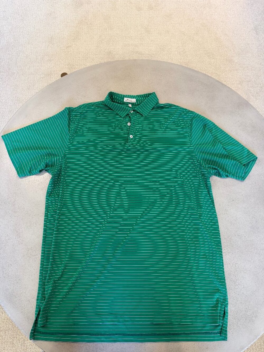Peter Millar Polo Green White Navy Stripe Size XL EUC